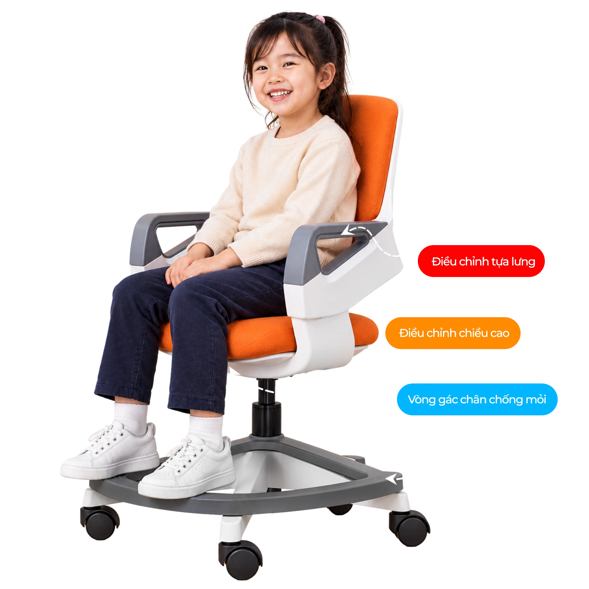 Bé ngồi ghế công thái học trẻ em Ghế Thông Minh Rooky