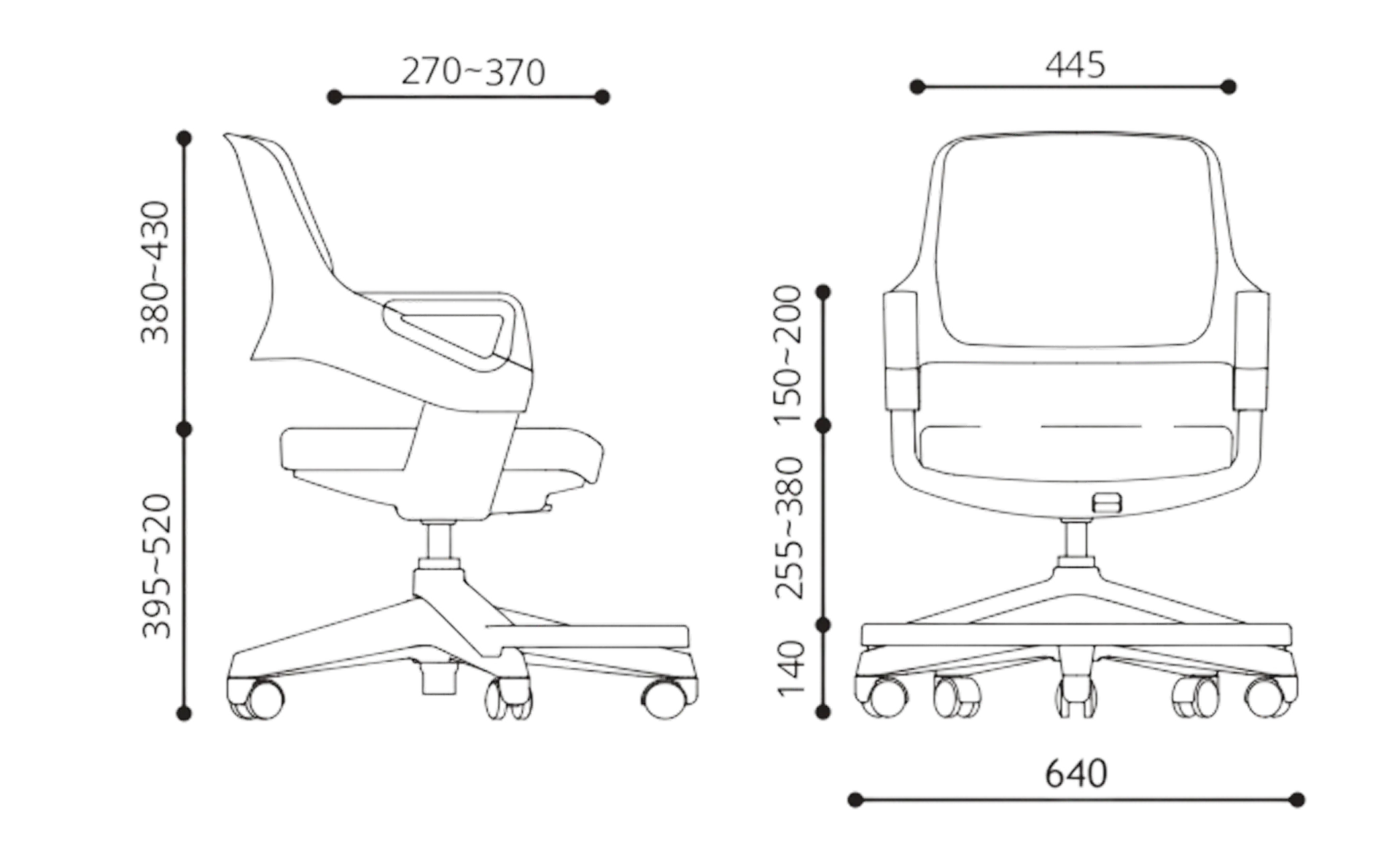Bản vẽ kích thước ghế học sinh Ghế Thông Minh Rooky